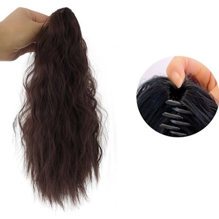 Långt hår Peruk Claw Clip MÖRKBRUNT GRIP-STIL GRIP-STIL
