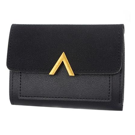 Mode kort plånbok PU-läder myntväska för kvinnor med flera kortplatser Black