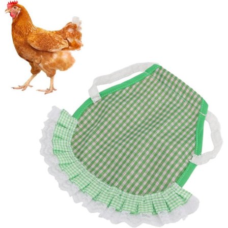 1-stykke - Kyllingesadel Forklæde - Genanvendelig Kludfjerbeskytter med Elastik (Grøn)