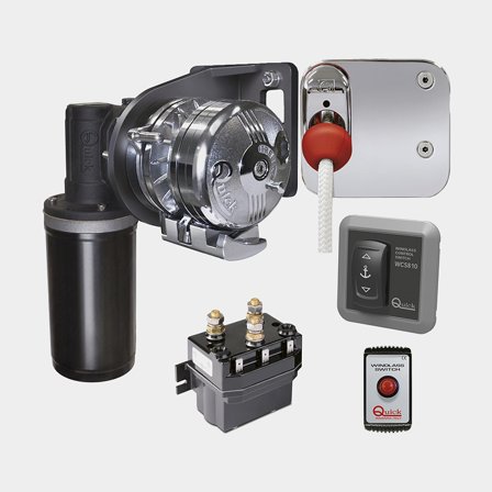 Guindeau électrique (set) Quick Balder X Kit 1200 W, bâbord, 12 V, pour Ø12 - 16 mm ligne plombée complète + disjoncteur automatique + panneau de 