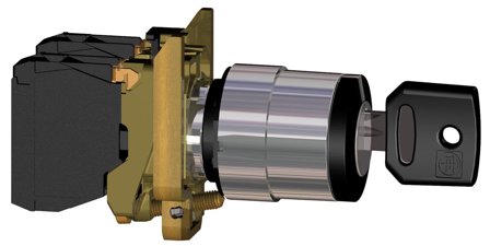 Schneider Electric XB4BG61 Nøkkelbryter 0NC/1NO, Strømbrytere & vegguttak
