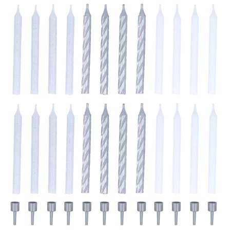 Tårtljus Spiral Silver och Glitter