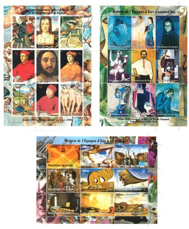 Guinea - 3 miniark - Stemplet