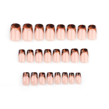 24 stk. Leopard Tryk på Negle Fransk Falsk Negle Lim på Negle Kunstige Negle