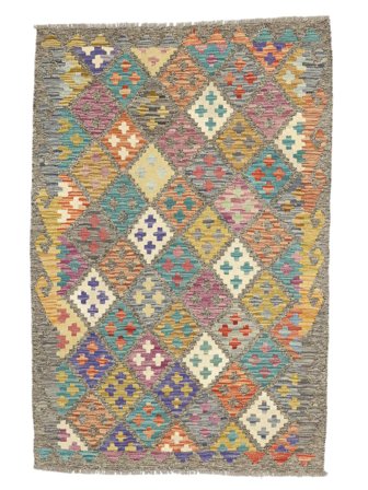 Tissé À La Main Kilim Afghan Old Style Tapis 100X150 De Laine Marron/Orange Petit