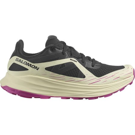 Salomon - Women's Trail Running Shoes Ultra Flow - Black / Transparent Yellow / Rose Violet - 6