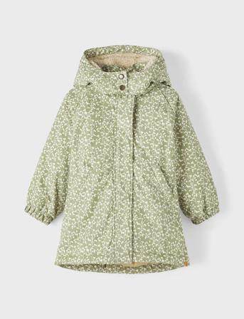 Nmfgudruna Long Jkt W Padding Fo Aop Lil Fôret Jakke Grønn Lil'Atelier*Betinget Tilbud