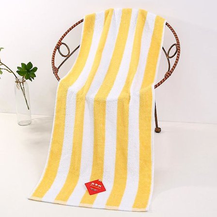 Randiga Strandhanddukar 100% Ringspun Bomull Stora Poolhanddukar, Mjuka och Snabbtorkande Simhanddukar Variationspaket - Citron Gult