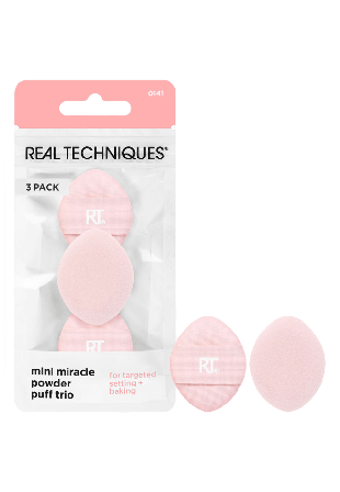 Real Techniques Mini Miracle Powder Puff Trio Penslar & svampar Dam 1 PCS