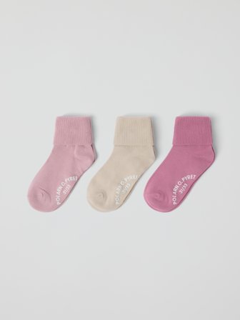 Polarn O. Pyret - 3-pack anti-slip socks - 19|21 - Childrenswear - pink