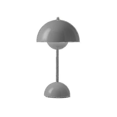 Nordisk oppladbar blomst bordlampe nattbordslampe bordlampe sopp soverom borddekorasjon nattbordslampe nattlamper [hk] mørk grå Dark Grey