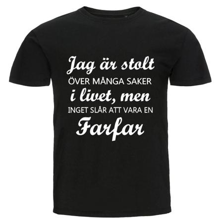 T-shirt - Jag Är Stolt, Farfar Black Xxl