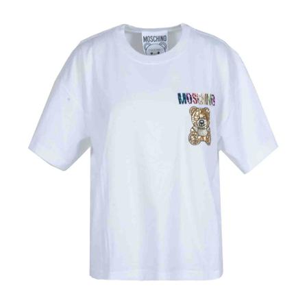 Moschino, T-shirt Biały, Kobieta, Rozmiar: S