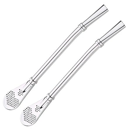 2 stk. kreative varme sugerørfiltre i rustfritt stål, håndlagde Yerba Mate Tea Bombilla Gourd, vaskbart praktisk teverktøy