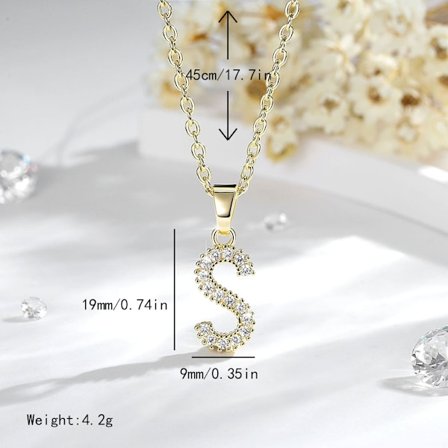 26 Bokstav Halsband Guld Halsband Dam DIY Hänge Med Diamant Nyckelbenskedja