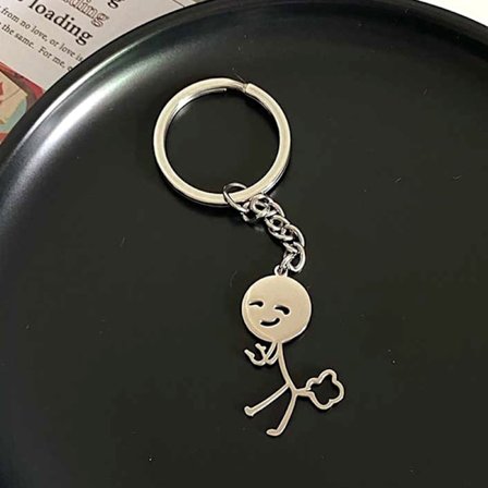 Cartoon Stickman Key Chain Pendant Par Nyckelring Ryggsäck Cha