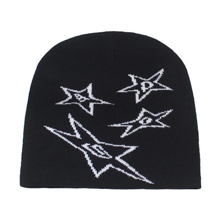 Y2k Hue Beanie Huer Strikket Uld Hue Brev Stjerne Jacquard Hue 2000'erne Sød Mænd Kvinder Unisex Skull Cap Ski Cykling Udendørs
