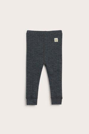 Kappahl | Prążkowane legginsy z wełny merino | Szary melanż