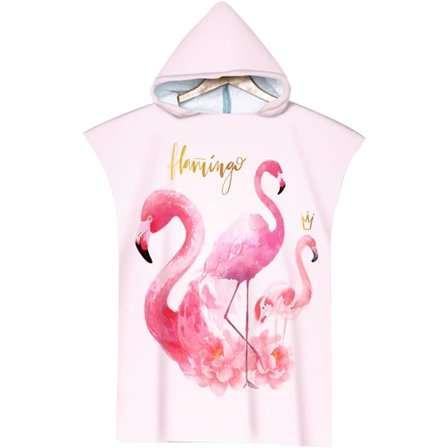 1 stk. Strandhåndkle Flamingo Badeponcho Stor Størrelse, Sandtett