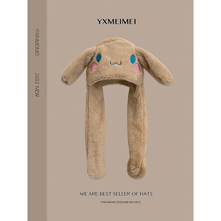 Kawaii Sanrio Hatt Cinnamoroll Tilbehør Søt Plysjhatt Hold Varme Kaninhatt Ører Opp Plysjleke For Barn Jente Vinterlue
