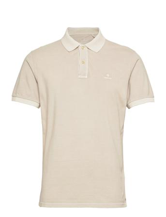 D2. Sunfaded Pique Ss Rugger Polos Short-sleeved Creme GANT