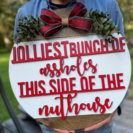 [NT] National Lampoon's Christmas Vacation Tema Dörrhängare Rund Krans Jul Ytterdörrsdekoration