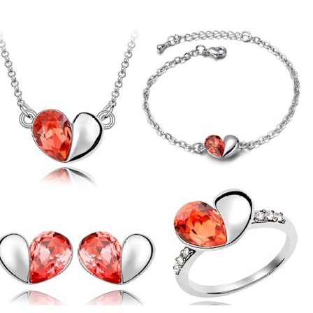 18K guldpläterad SET Österrikiska Kristall