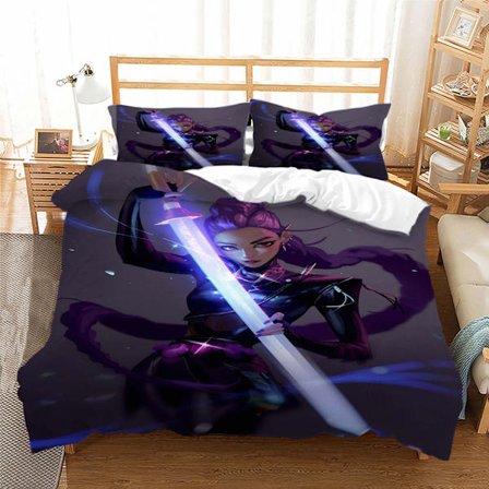 Anime-pussilakanasetti 140*200cm Demon Hunter -mikrokuituinen pussilakana tyynyliinalla, vuodevaatteet pojille ja tytöille, lahja