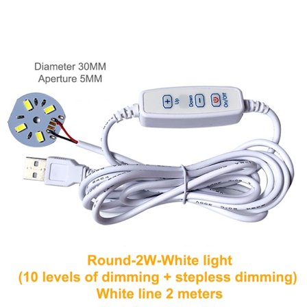 DC 5V dimbara LED-chips SMD LED-lampa DIY Light Justerbar LED