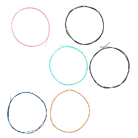 6 stk./sæt Farverige Normal Spænding Legering Nylonstrenge til Klassisk Guitar