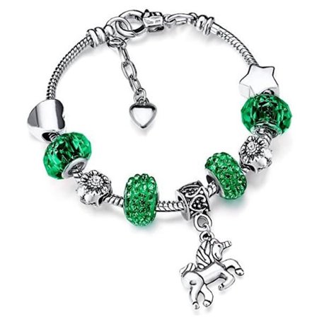 20 cm kimalteleva yksisarvisriipusrannekoru - vihreä