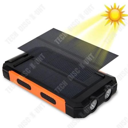 Bärbar Powerbank 15000mAh med 2 USB-portar, LED SOS och IP67 Vattentät[D]