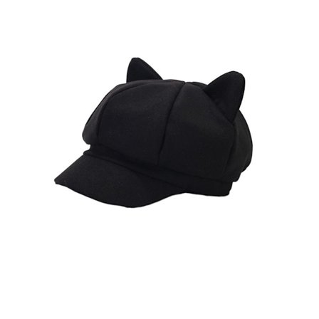 Cat's Ears Hat Basker Hat SVART