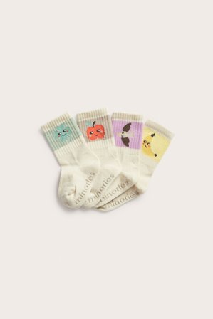 Kappahl | Kuviolliset vauvojen sukat, 4 parin pakkaus Beige 19/22 | Beige