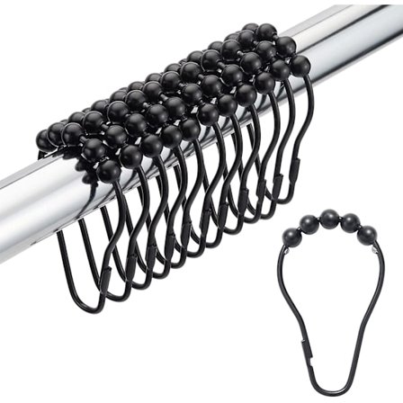 Duschdraperi-krokar för metallduschringar Duschdraperi-krokar - 36-pack
