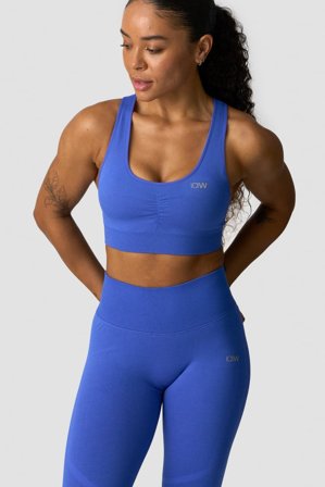 ICANIWILL - Rush Seamless Sports Bra Virtual Blue Melange - Sport-BH - Dam - Träningskläder från ICIW
