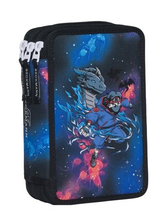 Beckmann Norway Three Section Pencil Case With Content, Ninja Elements - Black - ONE SIZE