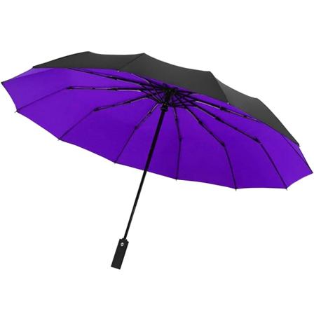 Paraply, kompakt - 105 cm - svart / lila black