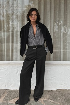 NA-KD Pocket Flap Detail Suit Pants - Kontorbukser - Grå - EU 40