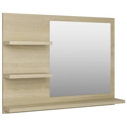 Vidaxl Badrumsspegel Sonoma-ek 60x10,5x45 Cm Konstruerat Trä Brun