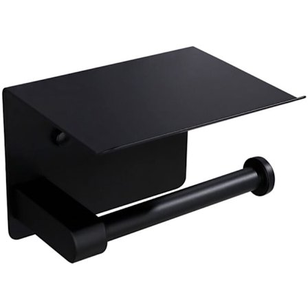 Kylpyhuoneen seinään kiinnitettävä WC-paperiteline puhelintelineellä, paperiteline hyllyjärjestäjällä