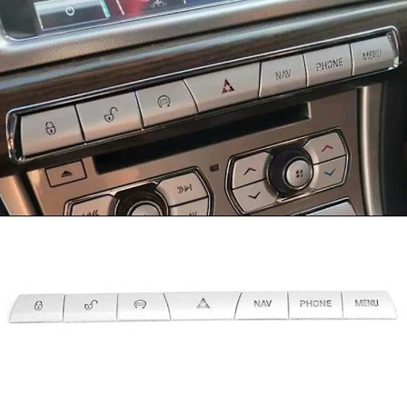 7 stk multimediapanel knappdeksel klistremerke sølv aluminiumlegering passer til Jaguar Xf 20122015