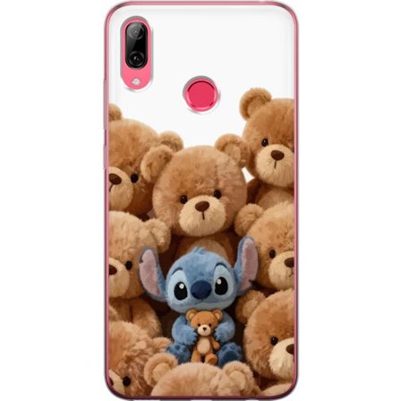 Kompatibel Mobilcover til Huawei Huawei Y7 (2019) Sød og sikker illustration med Stitch omgivet af bamser, der skaber en varm og legende følelse for