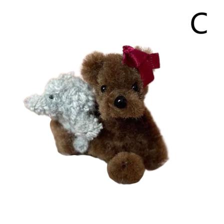 Liten Miniatyr Handgjort Söt Folknalle Björn 4cm Mobilväska C
