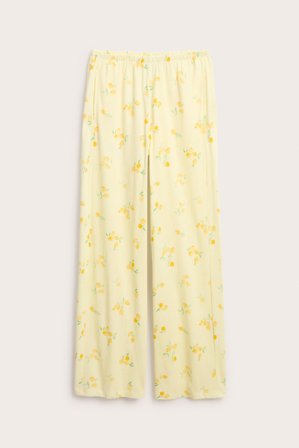 Kappahl | Mönstrade pyjamasbyxor Ljusgul S | Ljusgul