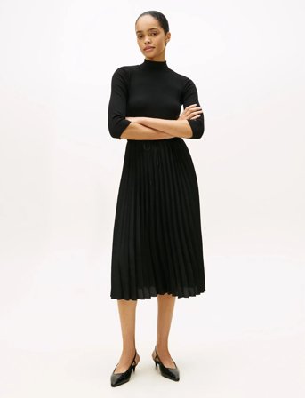 Tommy Hilfiger Slim 5X2 Rib Mix Midi Drs - Black - S