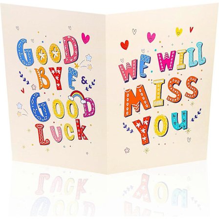 Gigantisk Farvelkort, 28x44 cm Stort Avskjedskort med Konvolutt