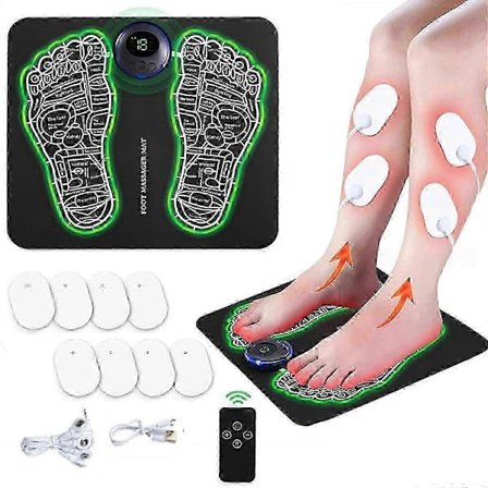 Ems Fotmassasje Matte For Nevropati - Fotstimulator Massasjeapparat For Forbedret Blodsirkulasjon Og Smertelindring Ved Plantar Fasciitt, 