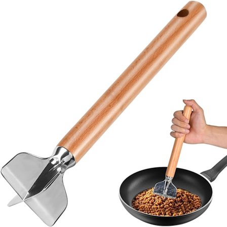 Köttskärare i rostfritt stål, köttkvarn i rostfritt stål, 11-tum, verktyg för att mala nötkött, köttkross i metall, köttkvarn, verktyg för hamburgare