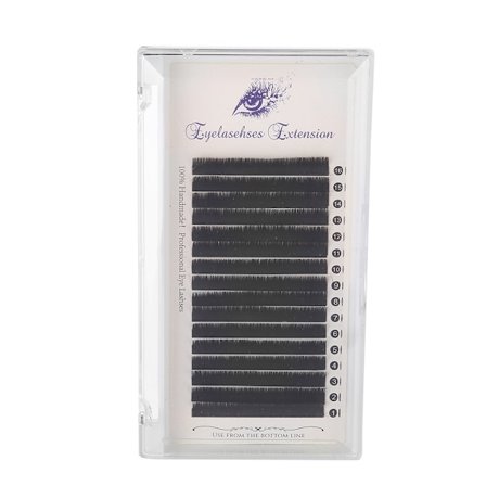 16 rækker/bakker Individuelle naturlige bløde falske øjenvippeforlængelser Lange falske øjenvipper 0,05 D